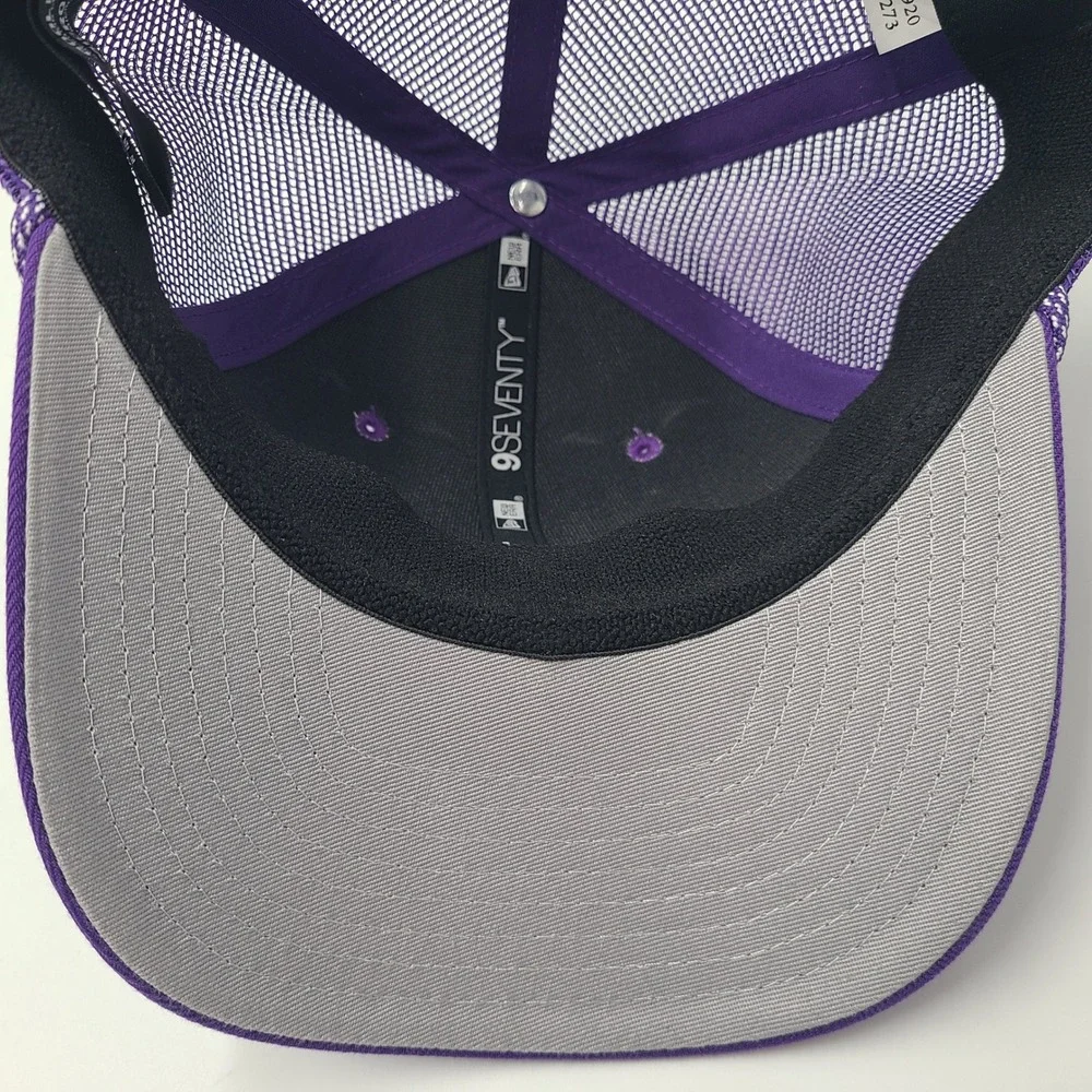 Los Angeles Lakers Hat Snapback Trucker Mesh New Era 9Seventy Purple White Rope